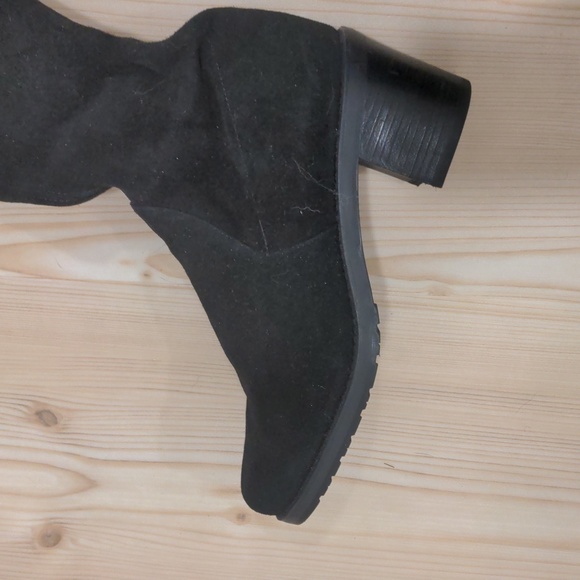 Stuart Weitzman Lowland Over The Knee Boots Black Suede Tie Back Sz 6 - Picture 7 of 8